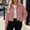 Pink, variant on Corduroy Shacket Women Button Down Long Sleeve Lapel Collar Jacket with Flap Chest Pockets Casual Vintage Fall Spring Lightweight Cropped Outerwear Coat for Daily Wear