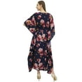 thumbnail image 5 of Bimba Women's Blue Caftan Floral Printed Kaftan Kimono Summer Maxi Dress-4, 5 of 5