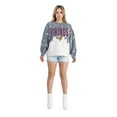 thumbnail image 3 of Women's Gameday Couture  Gray Minnesota Vikings Oversized Faded Wash Tri-Blend Pullover Sweatshirt, 3 of 4