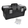 thumbnail image 2 of Caja de herramientas portátil, contenedor de almacenamiento, herramientas manuales, ferretería doméstica, estuche rígido de viaje Bandeja de 405 x 195 x 185 cm, 2 of 9
