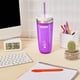 thumbnail image 2 of ZOKU Instant Iced Coffee Maker, Reusable Beverage Chiller Cools Hot Beverages in Minutes Without Dilution, Portable 11-ounce Tumbler With Spill-resistant Lid and Straw, Purple, 2 of 5