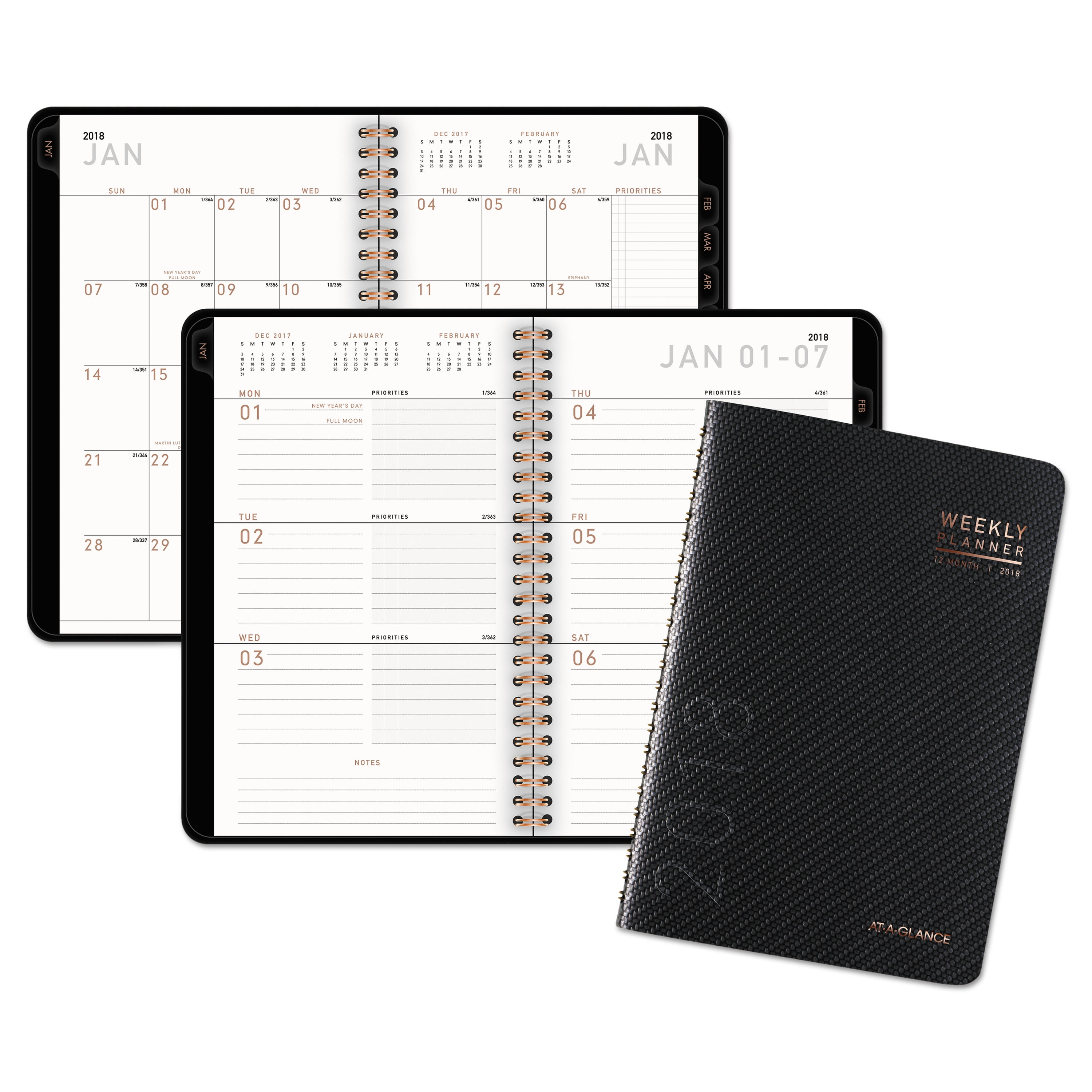 At a glance contemporary weekly monthly planner block 4 7 8 x 8