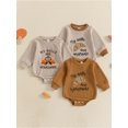 thumbnail image 3 of Elippeo Baby Girl Boy Thanksgiving Romper Letter Embroidery Long Sleeve Crew Neck Jumpsuit for Winter Fall  3 6 12 18 24 Months, 3 of 9