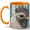 Orange, variant on Stained Glass Rooster Coffee Mug, Farm Bird Mug, Ceramic 11 oz