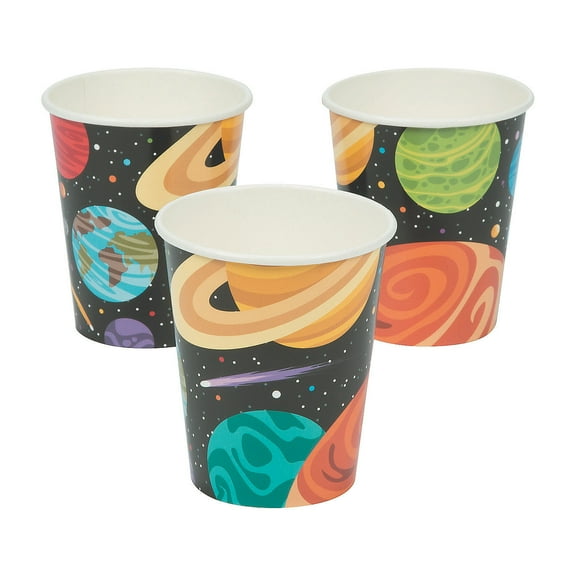Space Party Paper Cups - Party Supplies - 8 Pieces