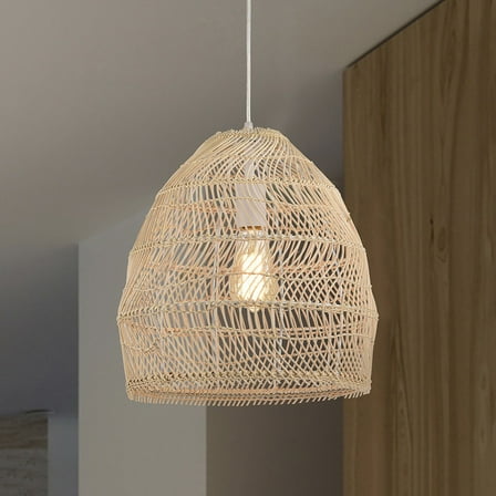 Warehouse of Tiffany IMP733B/1 Theo 13.8 in. 1-Light Indoor Cream Finish Pendant Light with Light Kit