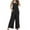 Black, variant on Akafmk Plus Size Jumpsuits for Women Summer, Casual Rompers for Women, Women's Sleeveless Loose Overalls Rompers Cotton Linen Wide Leg Jumpsuits Loose Fitting Overalls
