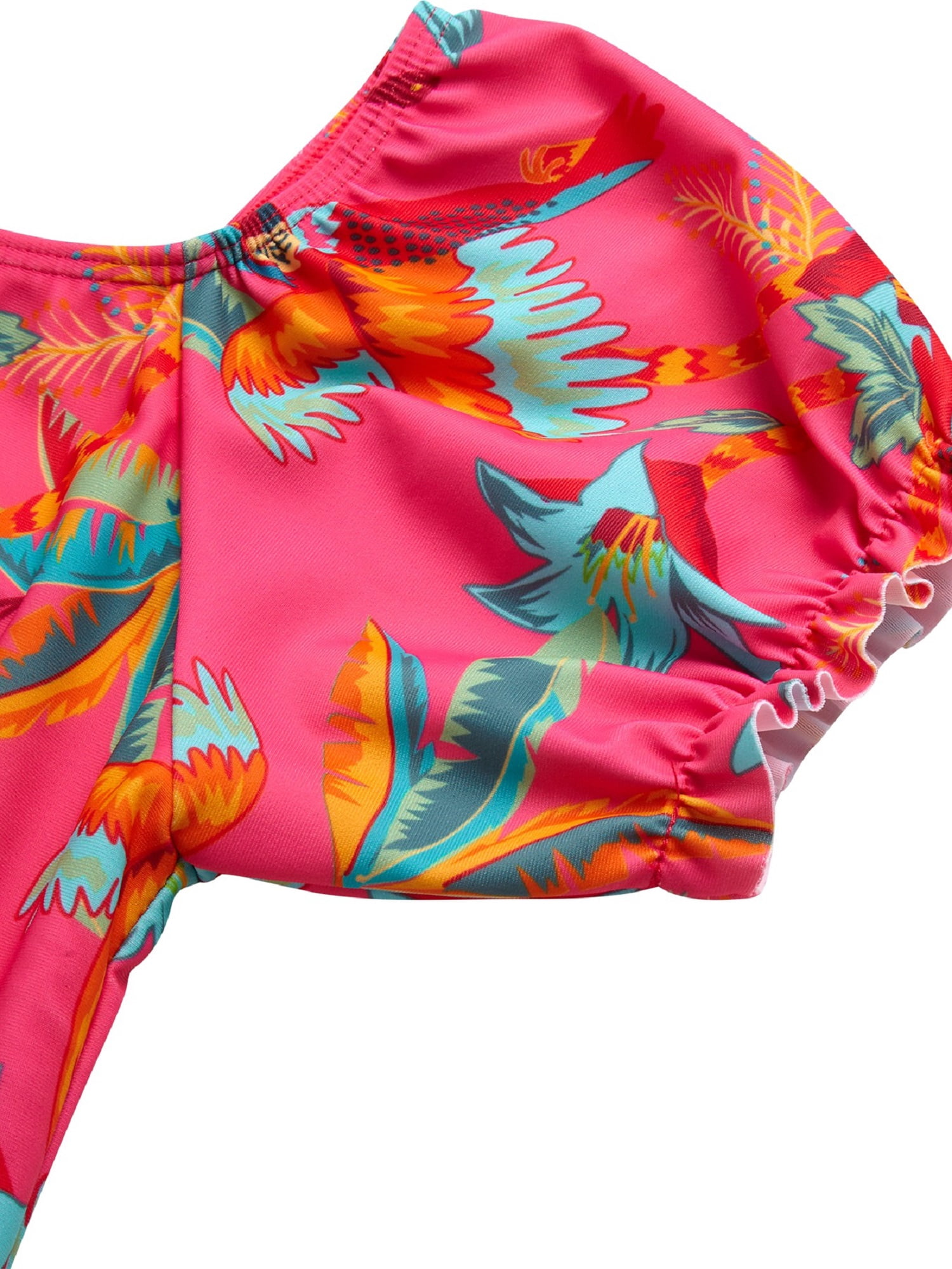 Jessica Simpson Toddler Girl Rash Guard Swimsuit with Headband, Sizes 12M-24M