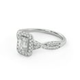thumbnail image 3 of AFFY Twisted Infinity Halo Solitaire Engagement Rings for Women, 1.00 Carat (ctw) Emerald And Round Lab Grown Diamond Ring In 14K White Gold Over 925 Sterling Silver F-G-H, SI Quality Size-4.5, 3 of 6