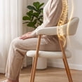 thumbnail image 4 of Silla de Comedor FurnitureR Acolchada con Respaldo Curvo Beige, 4 of 10