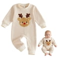thumbnail image 5 of mgoYE Baby Boy Long Sleeve Christmas Outfit Embroidery Romper Onesie Newborn Infant Romper Clothes 12-18 Months, 5 of 9