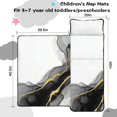 thumbnail image 5 of Black and Gold Marble Pattern Teens Toddler Nap Mat with Pillow, Sleeping Mat Bag for Preschool Daycare 50"x20", 5 of 6