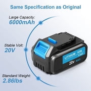 2 Packs Replace for Dewalt 20V Battery 6.0Ah
