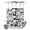 Black Grey, variant on No Hook Shower Curtain, Eiffel Tower Shower Curtains for Bathroom with See Through Top Window, European Architectural Retro Hand-Painted Waterproof & Washable Bath Curtain 66"x72"