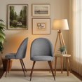 thumbnail image 1 of Homy Casa 2-Pack Accent Chair Set with High Round Back, Armless, Grey Fabric Upholstered, 1 of 10