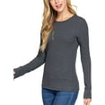 thumbnail image 4 of FashionMille Women's Casual Long Sleeve Crew Neck Thermal Knit T-shirt Top, 4 of 4