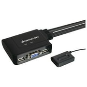 IOGEAR KVM 2-Port USB VGA Cabled Switch - 2048 x 1536 - Remote Button Switch - Plug n Play - PC, MAC, SUN - GCS22U