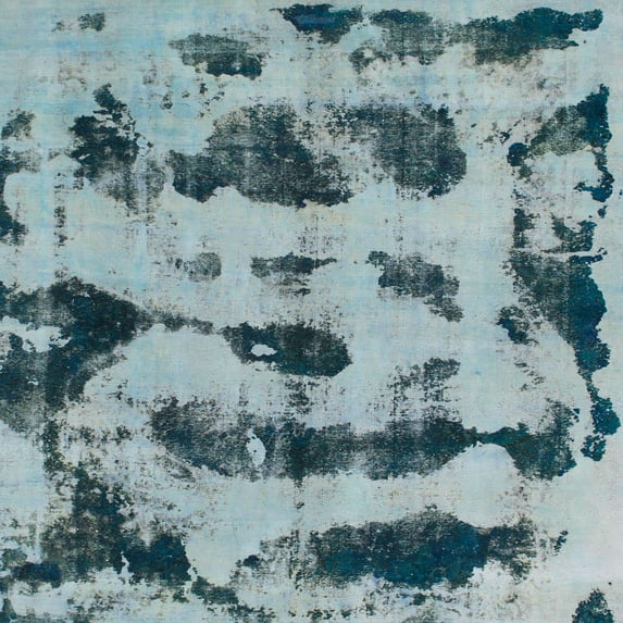 Ahgly Company Machine Washable Indoor Square Abstract Greenish Blue Green Area Rugs, 7' Square