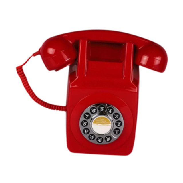 bedienty Téléphone Fixe Rétro Mural Type Téléphone Rouge Téléphone Filaire d'Affaires Rouge 22x14.5x9CM