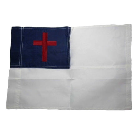 12x18 Embroidered Christian Christ Cross 210D Nylon Sleeved Garden Flag 12x18