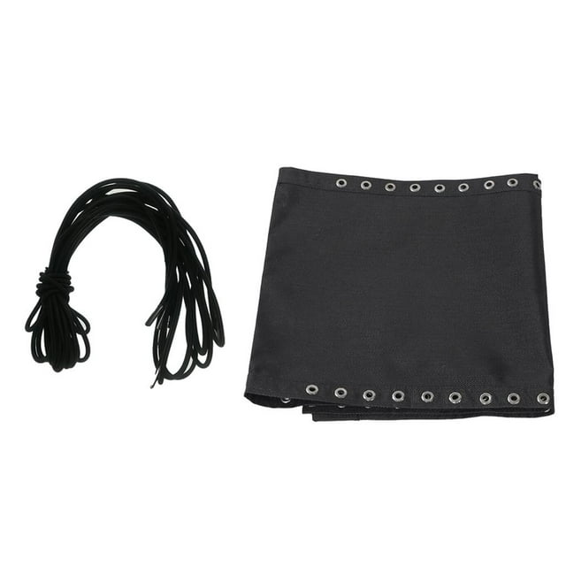 reemplazo de tela de tela de tessforest para sillas anti gravedad sillas plegables para patio de jardín 160x43cm (4 incluidos, negro) shamjiam malla de repuesto reclinable Paño tessforest negro plegado con ojales metálicos en dos filas y cuatro cordones elásticos negros enrollados; paño aprox. 160x43 cm (63x17 in) y cordones según especificaciones, adecuado también para reparaciones de tumbonas y sillas reclinables.