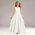 thumbnail image 2 of XQYLOS Girls Formal Dress A Line Sleeveless Flower Long Dresses Kids Cute Birthday Wedding Dress Stage Performance Dresses Teenage Wedding Dress Fl𝗈wy, 2 of 8