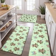 thumbnail image 2 of Green Highland Cow Flower Pattern Kitchen Rugs Sets Of 3,Kitchen Runner Rugs Non Skid Washable,Decorative Kitchen Floor Mats for Kitchen,Sink,Laundry,17"x30"+ 17"x47" + 17"x59", 2 of 6