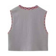 thumbnail image 4 of Viikei Hoodes for Women Hoodless Sweatshirt for Women Women Vintage Embroidered Vest Tops Linen Cropped Sleeveless Floral Cardigans Fashion Vests, 4 of 4