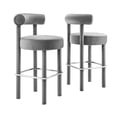 thumbnail image 2 of Modway Toulouse 30" Upholstered Fabric Bar Stool in Gray/Silver (Set of 2), 2 of 10