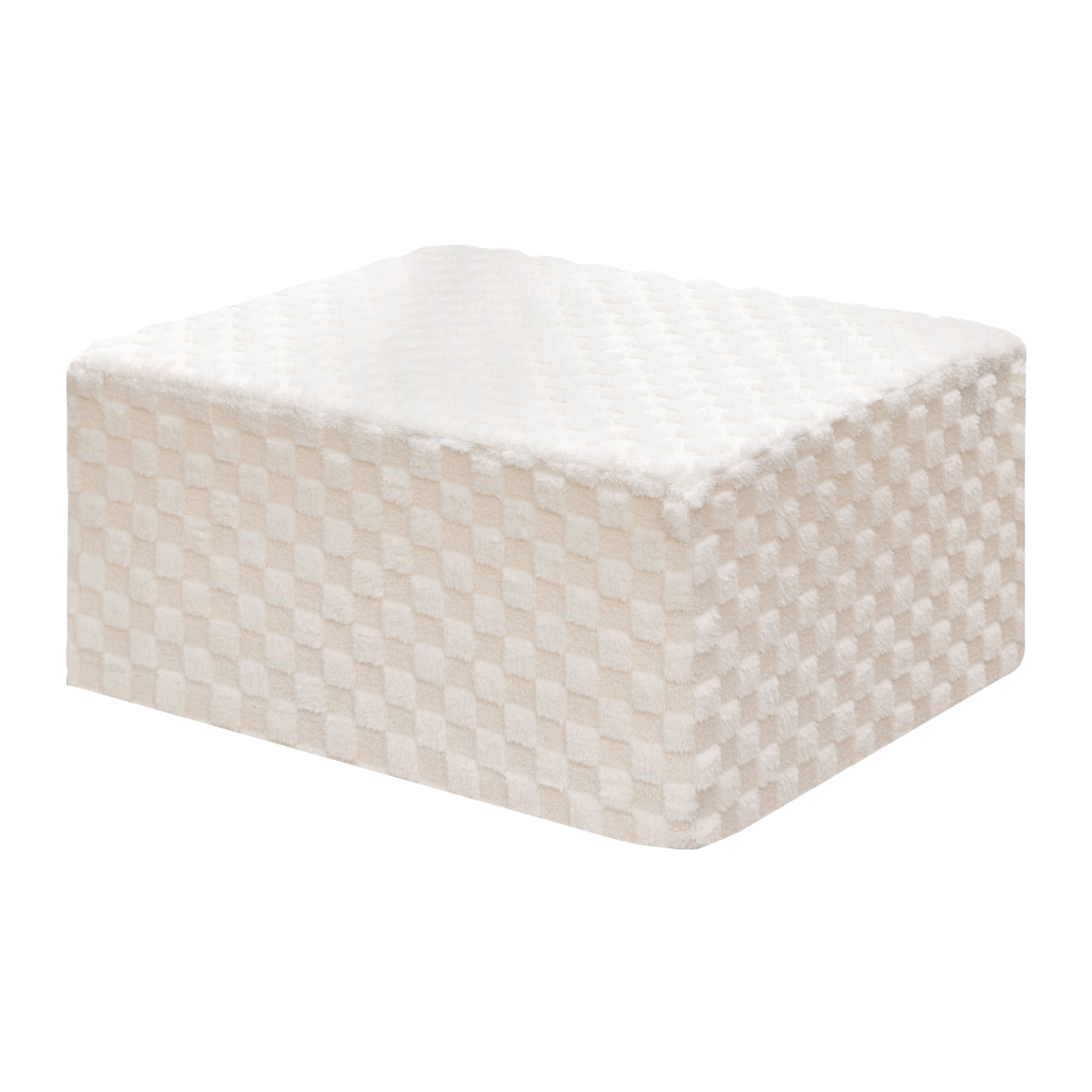 Hobestluk Rectangle Ottoman Memory Foam Footrest for Couch with Removable Cover Large Floor Seating for Adults Ottoman Coffee Table for Living Room, Bedroom or Office (STRIP WHITE, Footrest)