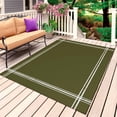 thumbnail image 4 of Outdoor Rug 3x5 ft Green Solid Color Outdoor Large Area Rug Non Slip Rubber Dark Olive Front Door Mat RV Rug Camping Carpet Patio Outdoor Rugs for Backyard Balcony Deck Porch Indoor, 4 of 9