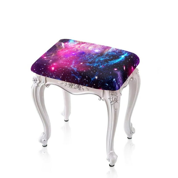 Xoenoiee Purple Galaxy Print Bar Stool Covers Rectangle Stretch Barstool Seat Covers Bar Stool Chair Cover Rectangle Removable Bench Seat Protector, 2 Pack