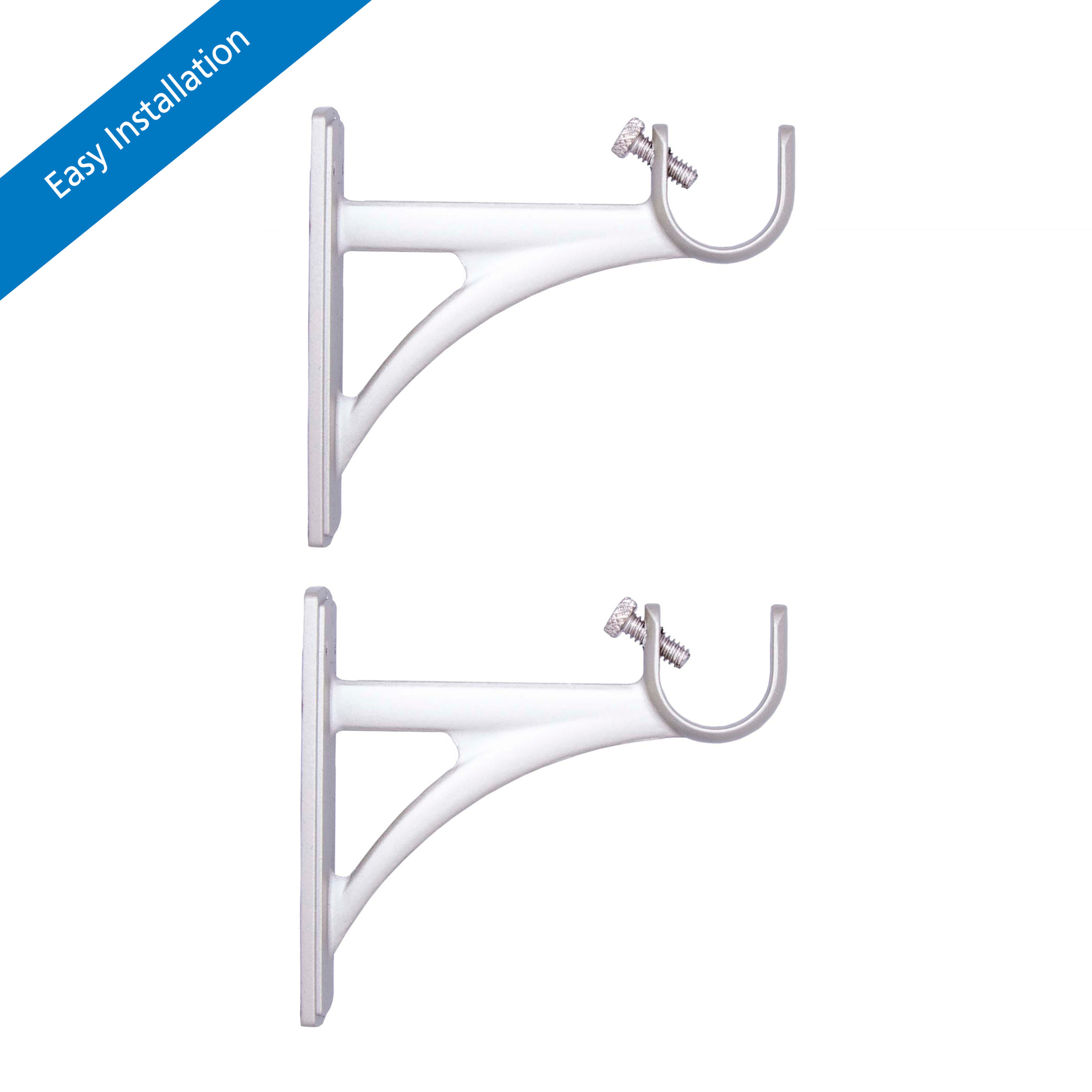Mainstays™ Fast Fit™ Easy Install Single Curtain Rod Brackets, 3/4 in. to 1 in. Diameter