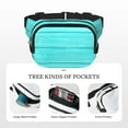 thumbnail image 5 of Picia Turquoise Wooden Print Square Double-Layer Waist Bag Mini Adjustable Waist Belt Bag Exercise Running Travel Hiking, 5 of 9