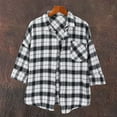 thumbnail image 4 of Plaid Tops for Women, Yigetop Spring and Autumn Style Women's Plaid Shirt Jacket Shirt inner Wear Top. Women's Plaid Shirt Black 2XL, 4 of 9