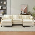 thumbnail image 4 of Sunvasagoo Cloud Modular Sectional Sofa, 112" U/L Shape, Chenille, Beige/Khaki, 4 of 8