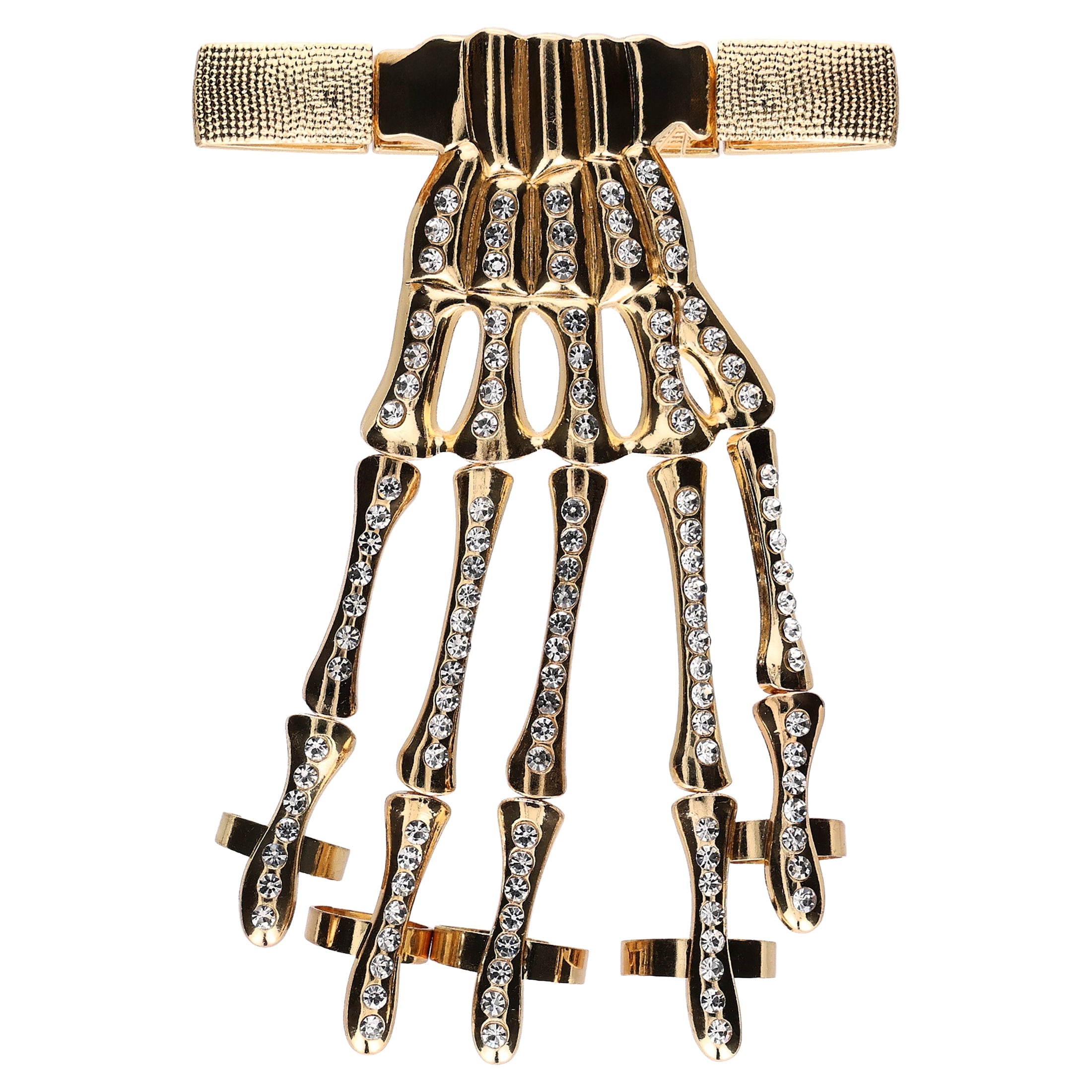 Skeleton Hand Bracelet Costume Accessory for Adults, Gold, Halloween by Way To Celebrate