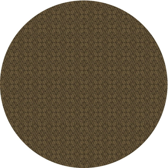 Ahgly Company Tapis Rond Lavable en Machine Intérieur Transitionnel Chêne Brun, 5 Pieds Rond