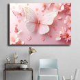 thumbnail image 4 of Mudket Pink and White Butterflies with Cherry Blossoms Canvas Wall Art, Floral Wall Decor, Framed Ready to Hang Artwork for Living Room Bedroom - 12"L x 8"W, 4 of 10