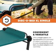 Disc-O-Bed Single Cot, Portable Sleep Solution for Tents & Cabins, Green, XL