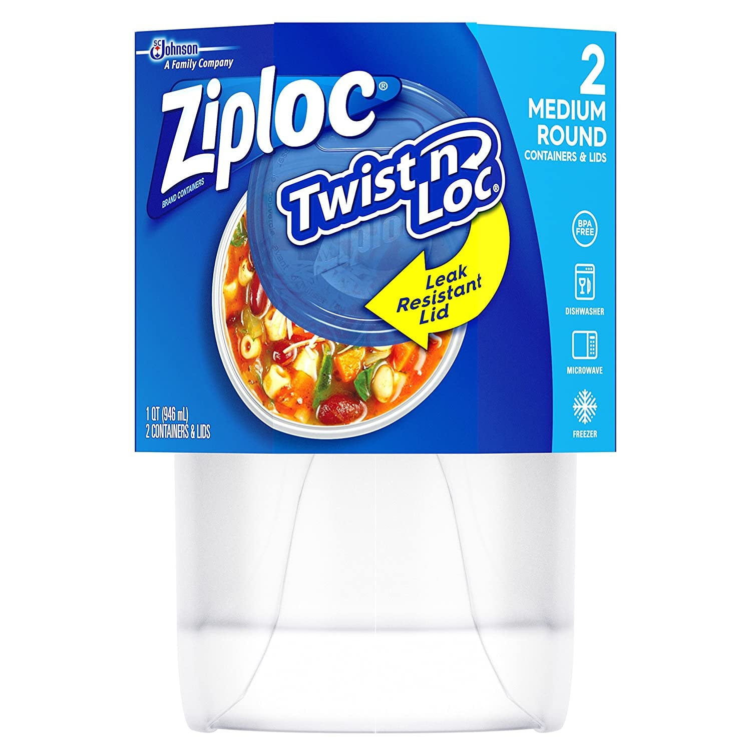 Ziploc Twist 'n Loc, Storage Containers for Food, Travel and
