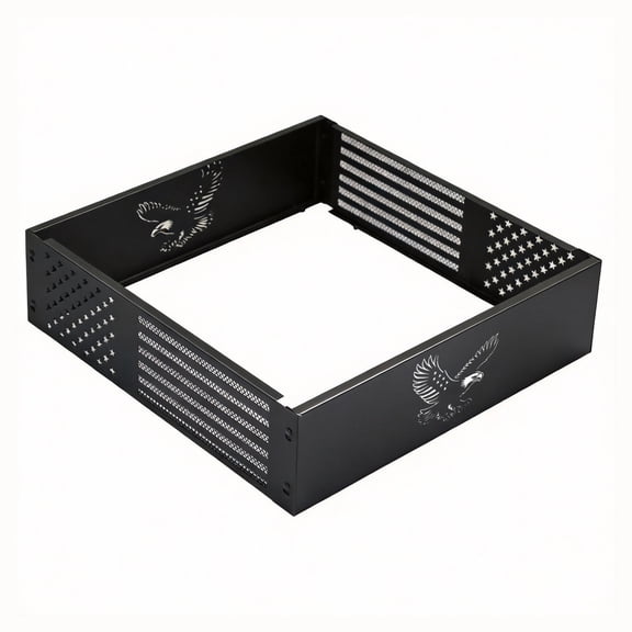 17.5 in. x 17.5 in. x 4.7 in. Square Fire Pit Wind Guard Black Metal Wind Guard Snap-Fit Fire Pit Wind Screen