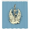 thumbnail image 3 of Ambesonne Guitar Shower Curtain, Rock 'n' Roll Retro Grunge, 69"Wx84"L, Pale Blue Black Ivory, 3 of 3