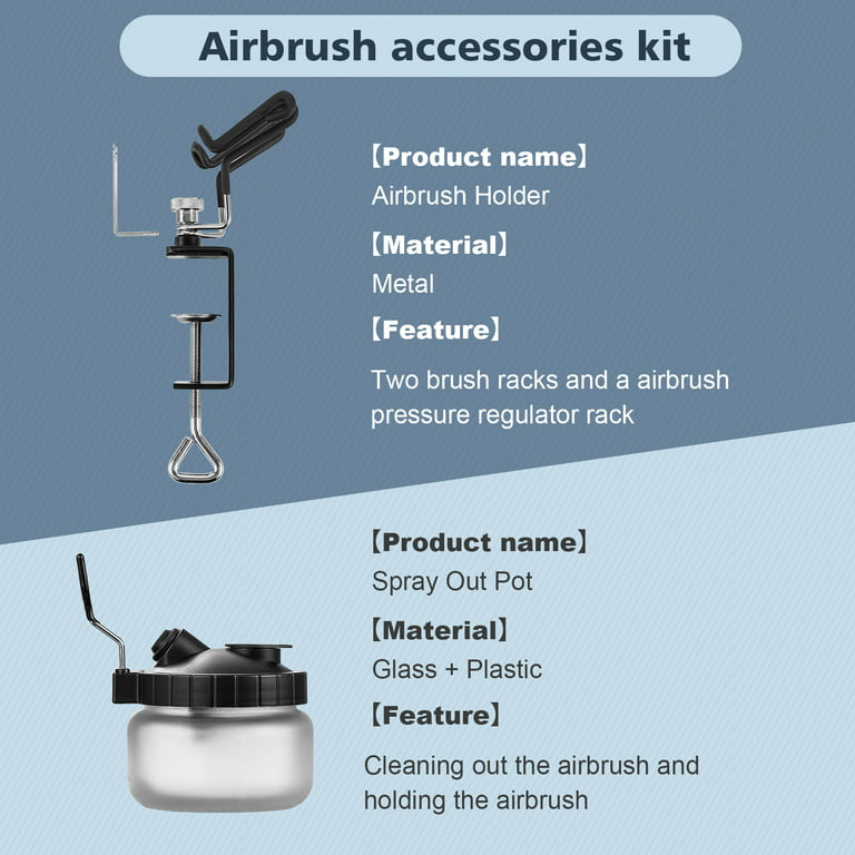 Universal Airbrush Holder Stand Airbrush Cleaning Tool Two-Brush