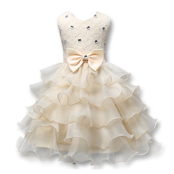Calidaka Neuf Bebe Filles Enfants Fleur Princesse Noeud Mariage Soiree Robe Walmart Com Walmart Com