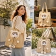 thumbnail image 6 of BingTong Cute Bear‑Shaped Pet Tote Carrier Bag,Canvas Shoulder Handbag with Head‑Out Peeking Hole,Portable Travel Purse for Small Cats Puppies,for Walking,Shopping,Outdoor Daily,Bear B, 6 of 6