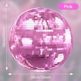 thumbnail image 2 of 20 Inch Large Mirror Disco Ball, Hanging Party Decor with Glass Mirror Tiles for Wedding, Stage, Dance Floor & Holiday Decoration, Pink, 2 of 10