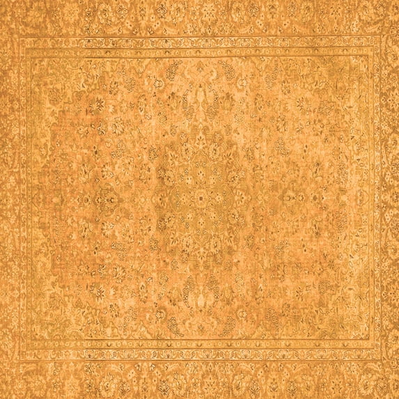 Ahgly Company Indoor Square Abstract Orange Modern Area Rugs, 6' Square