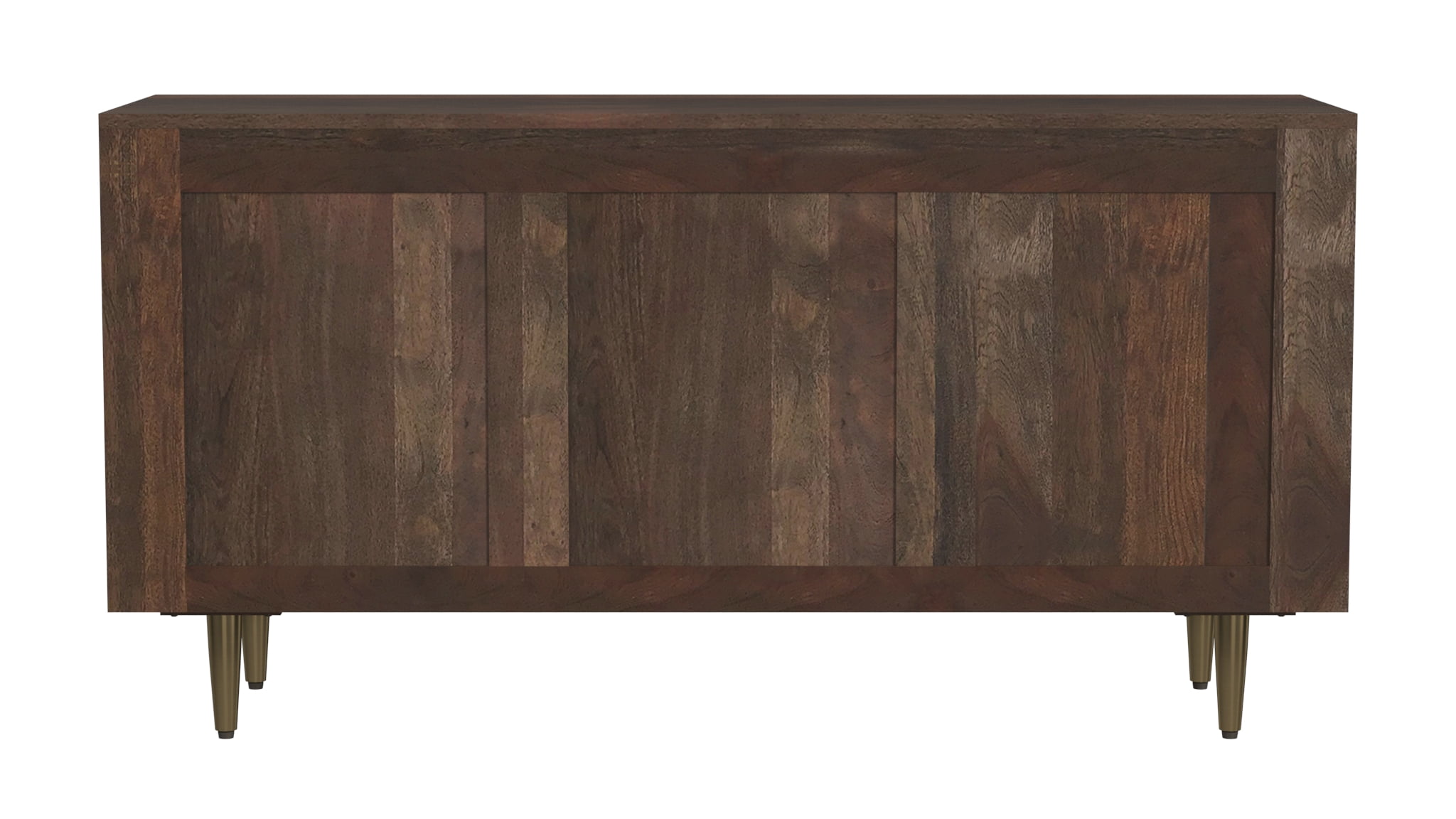 Powell Delwin Mid-Century Modern 3-Drawer 2-Door Wood Indoor Console Table, Dark Brown