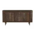 thumbnail image 3 of Powell Delwin Mid-Century Modern 3-Drawer 2-Door Wood Indoor Console Table, Dark Brown, 3 of 6